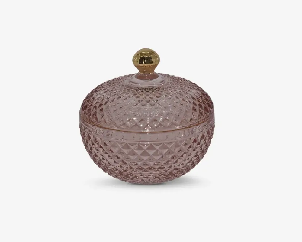 Sale Daells Bolighus Krukke blush m. guld detaljer Lyserød