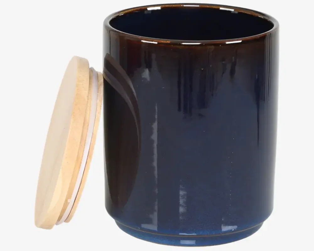 Daells Bolighus Krukke M. Trælåg H.15 cm Blå