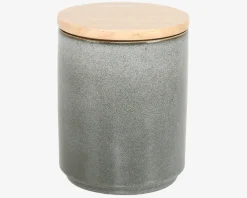 Outlet Daells Bolighus Krukke M. Trælåg Mat H.15 cm Grå