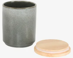 Outlet Daells Bolighus Krukke M. Trælåg Mat H.15 cm Grå
