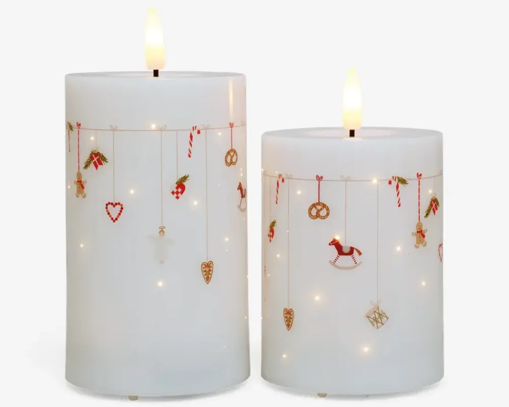 Sale Daells Bolighus LED lys sæt 2 stk. med julemotiv