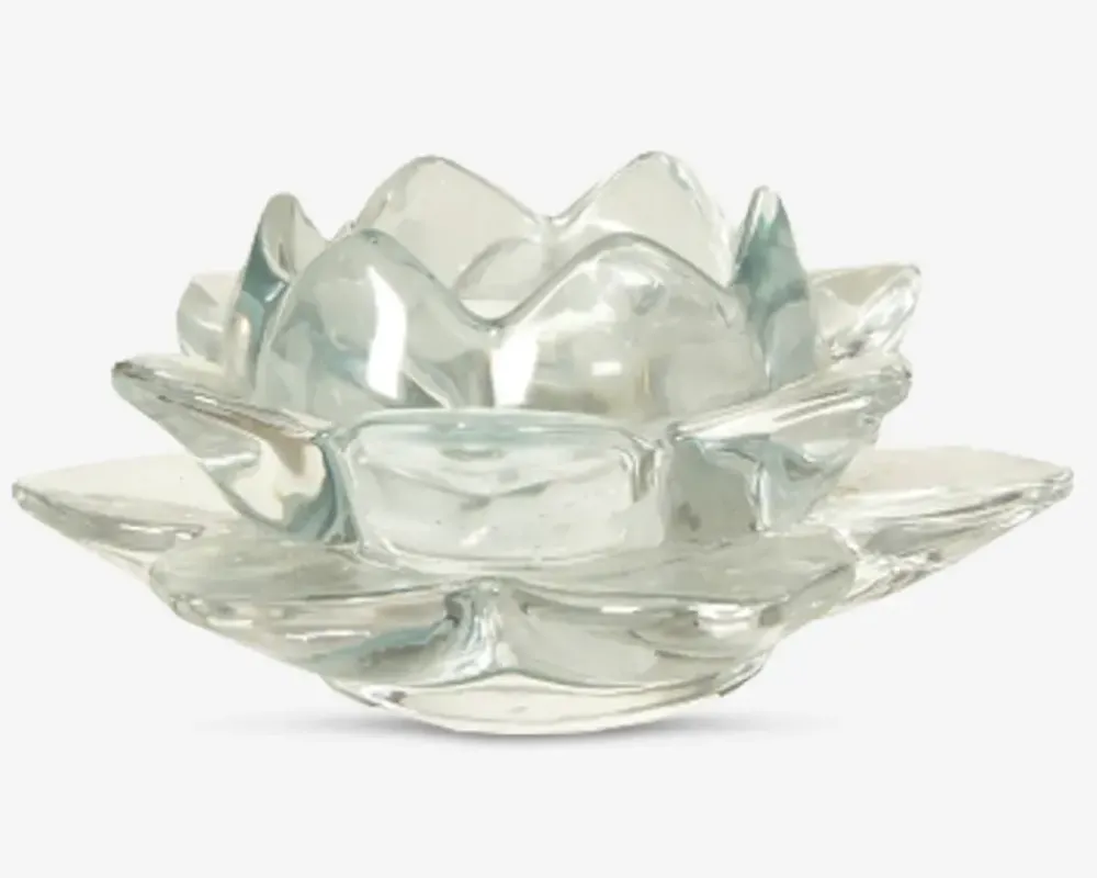 Clearance Daells Bolighus Loe fyrfadsstage lotusblomst aqua Ø.12 cm Blå