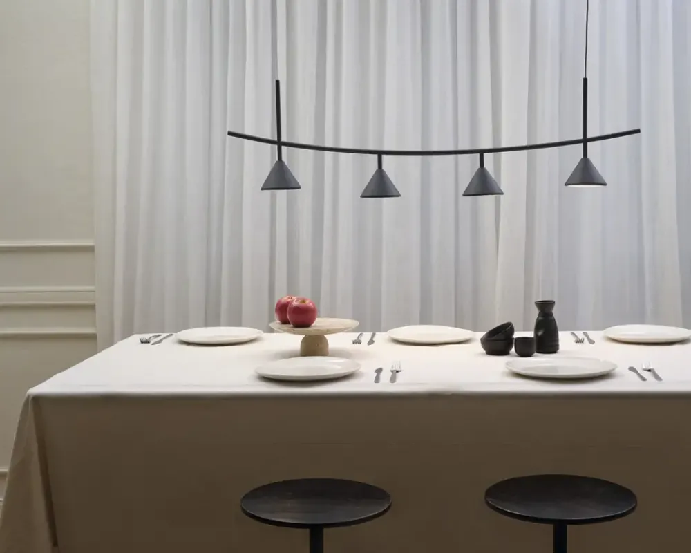 Sale Daells Bolighus Loftlampe Fuji 4xpendel sort L.120,5 cm