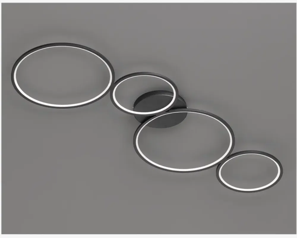 New Daells Bolighus Loftlampe Rondo 4 Sort L.97 cm