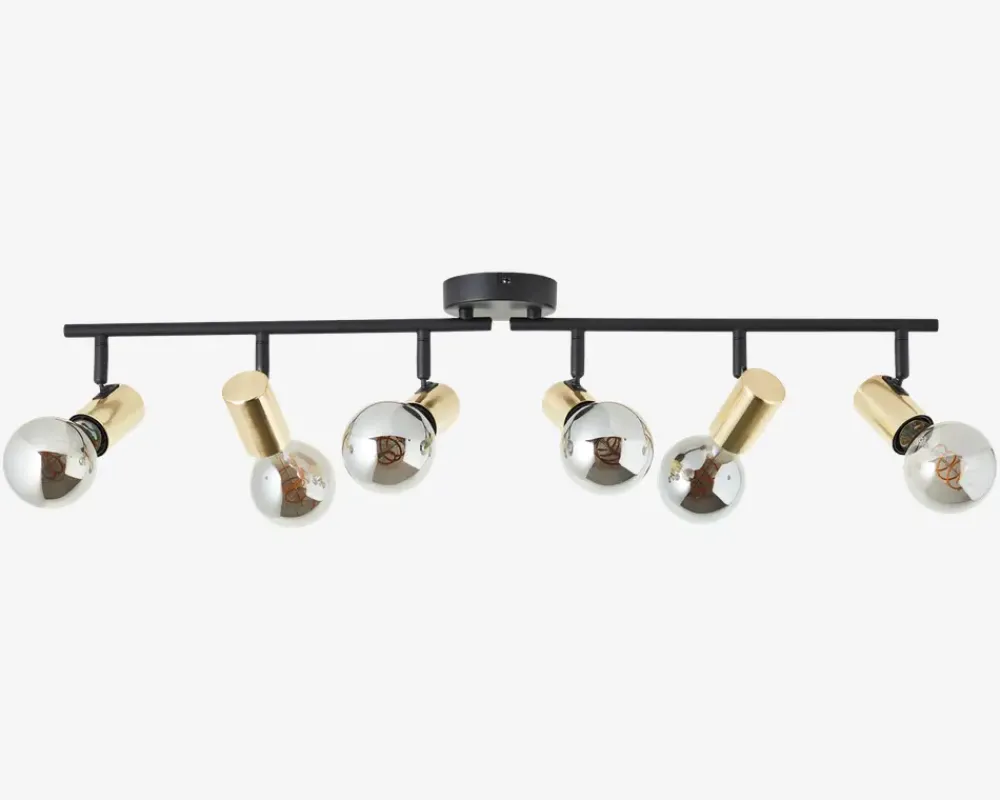 Online Daells Bolighus Loftspot Kerry Sort/Messing 6 x E27