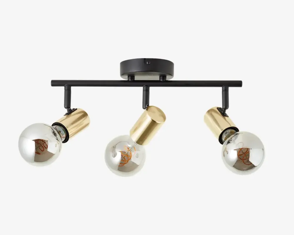 Daells Bolighus Loftspot Kerry Sort/Messing 3 x E27