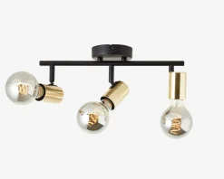 Daells Bolighus Loftspot Kerry Sort/Messing 3 x E27