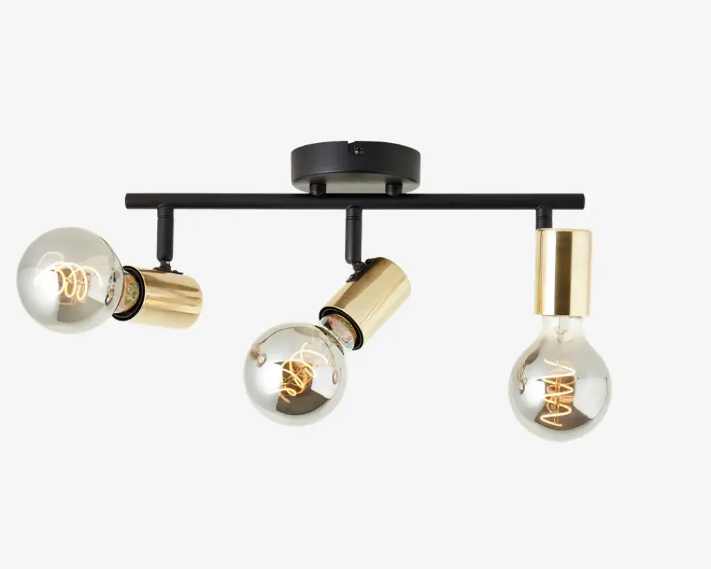 Daells Bolighus Loftspot Kerry Sort/Messing 3 x E27