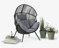 Clearance Daells Bolighus Loungestol Cozy i sort/grå