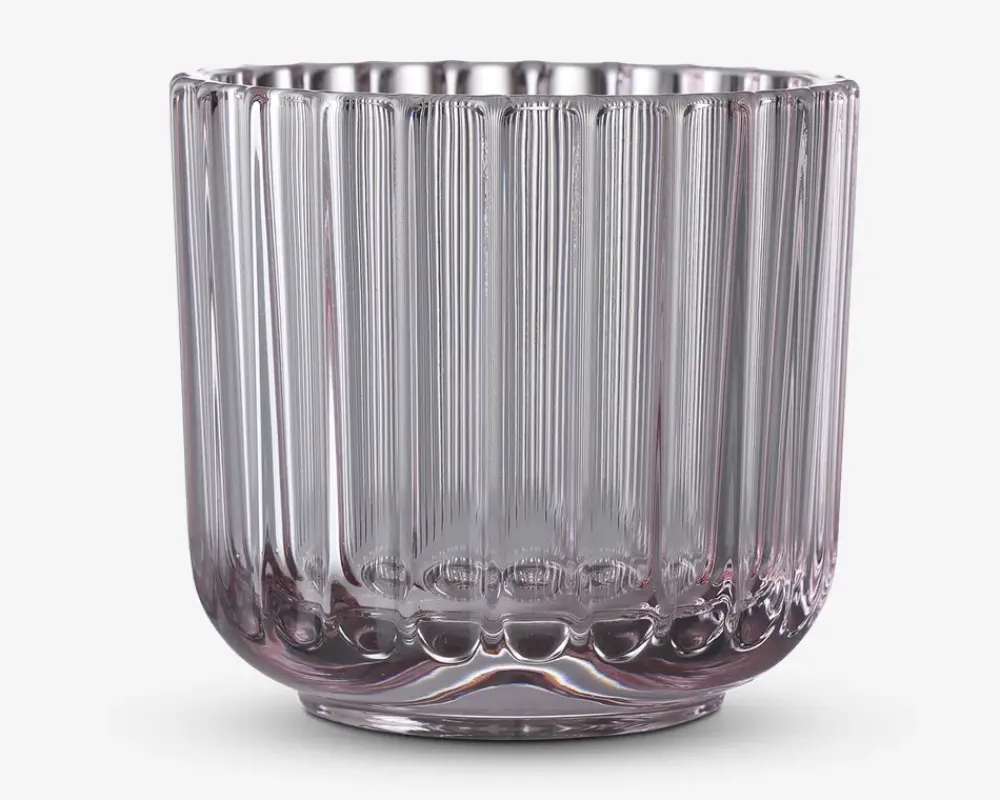 Best Daells Bolighus Lyngby fyrfadsstage glas pink H.6,5 cm Lyserød