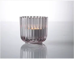 Best Daells Bolighus Lyngby fyrfadsstage glas pink H.6,5 cm Lyserød