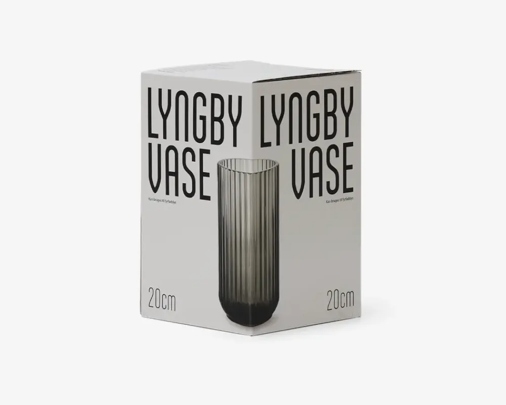 Daells Bolighus Lyngby vase glas H.20 cm Røgfarvet