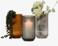 Daells Bolighus Lyngby vase glas H.20 cm Røgfarvet