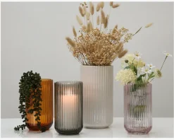 Daells Bolighus Lyngby vase glas H.20 cm Røgfarvet