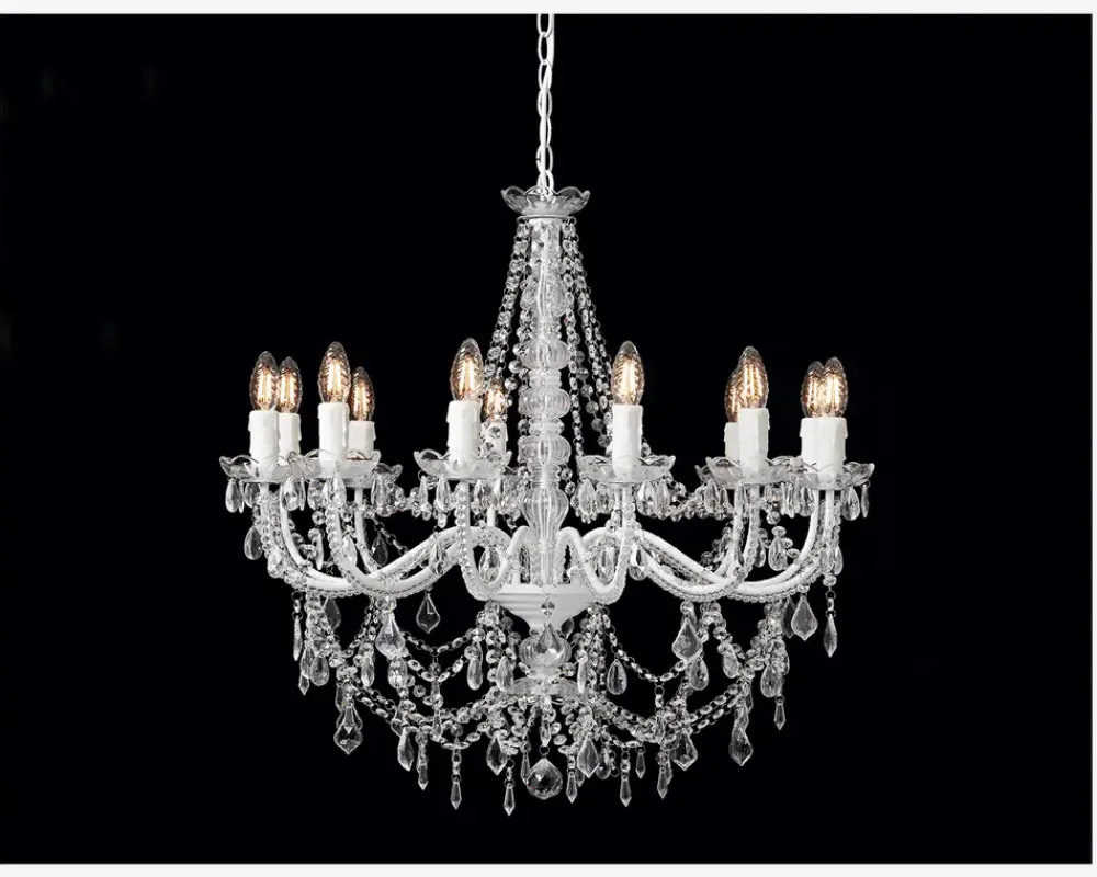 New Daells Bolighus Lysekrone Imperial 12-Armet Hvid Ø.74 cm