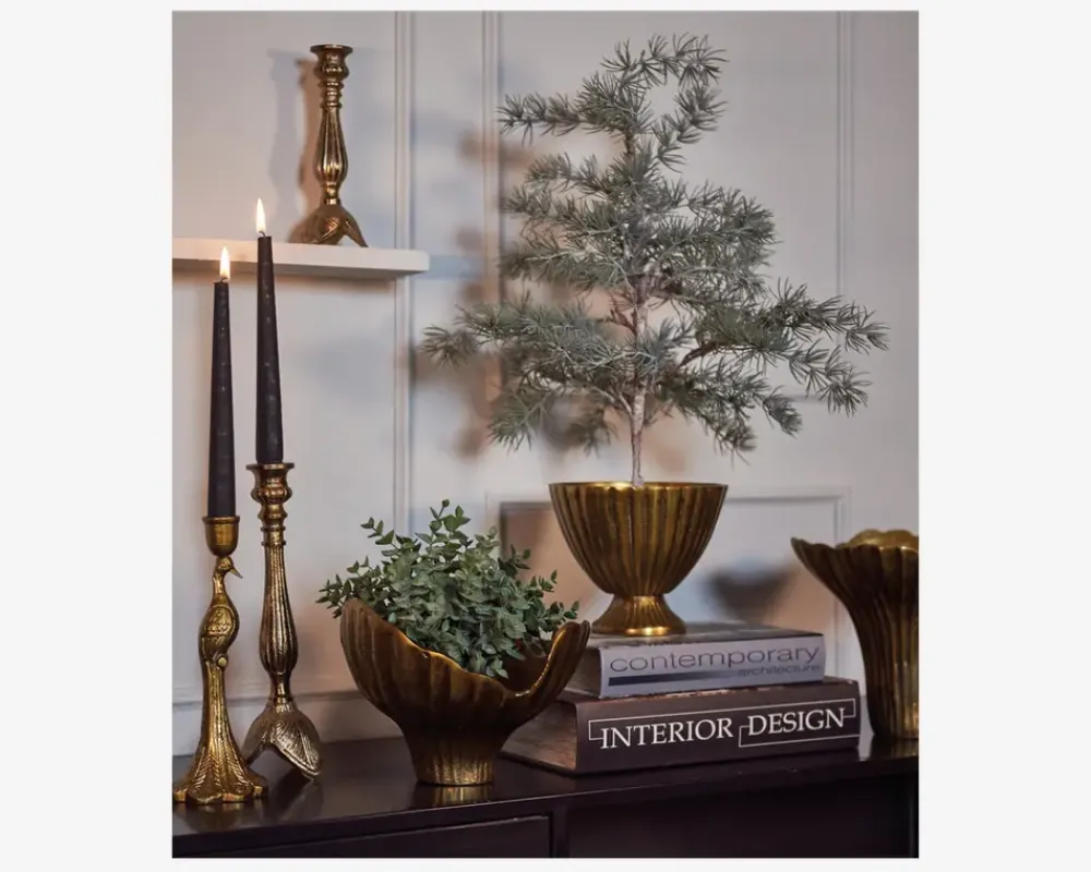 Sale Daells Bolighus Lysestage Alu Guld Antik H.28 cm