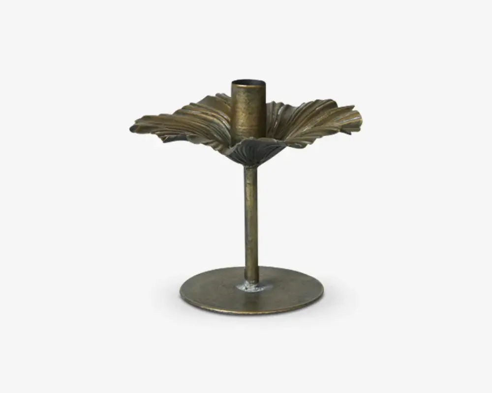 Hot Daells Bolighus Lysestage Blad Guld H.15xØ.16 cm