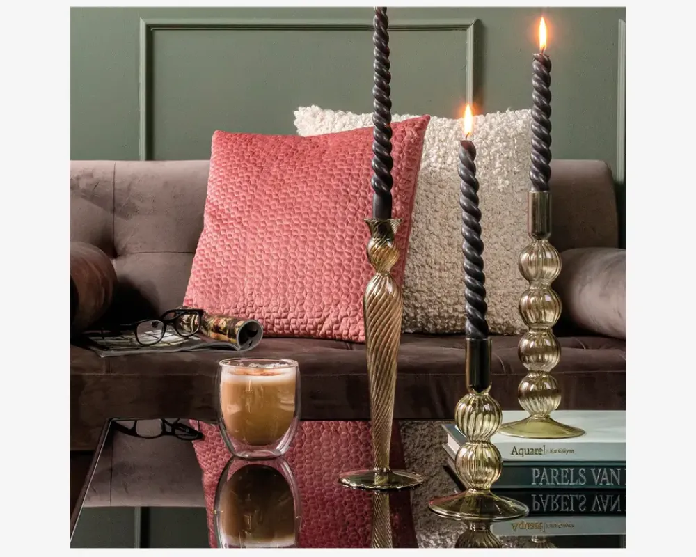 Clearance Daells Bolighus Lysestage Bubbles Mos H.25 cm Grøn