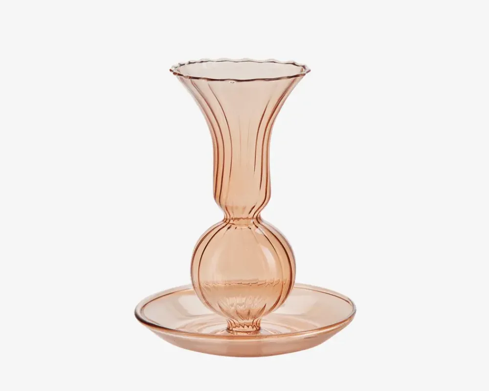 Hot Daells Bolighus Lysestage Tulip H.11,5 cm Røgfarvet