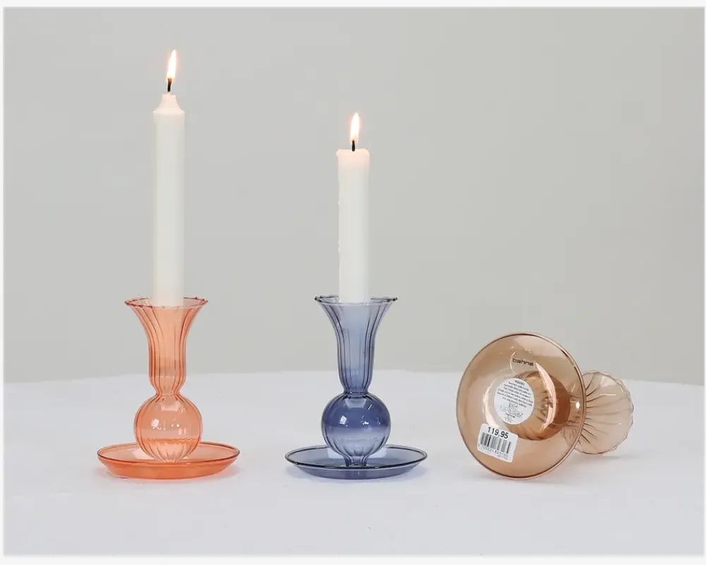 Hot Daells Bolighus Lysestage Tulip H.11,5 cm Røgfarvet