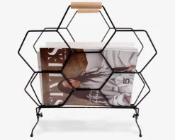 New Daells Bolighus Magasinholder Honeycomb sort H.45 cm