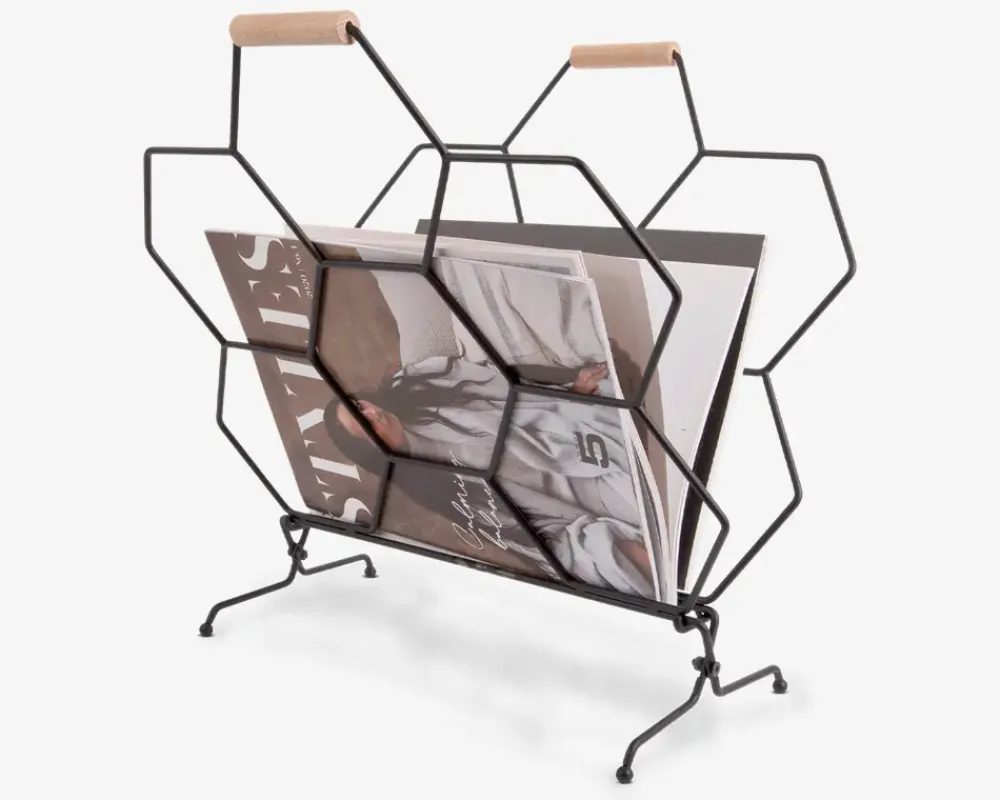 New Daells Bolighus Magasinholder Honeycomb sort H.45 cm