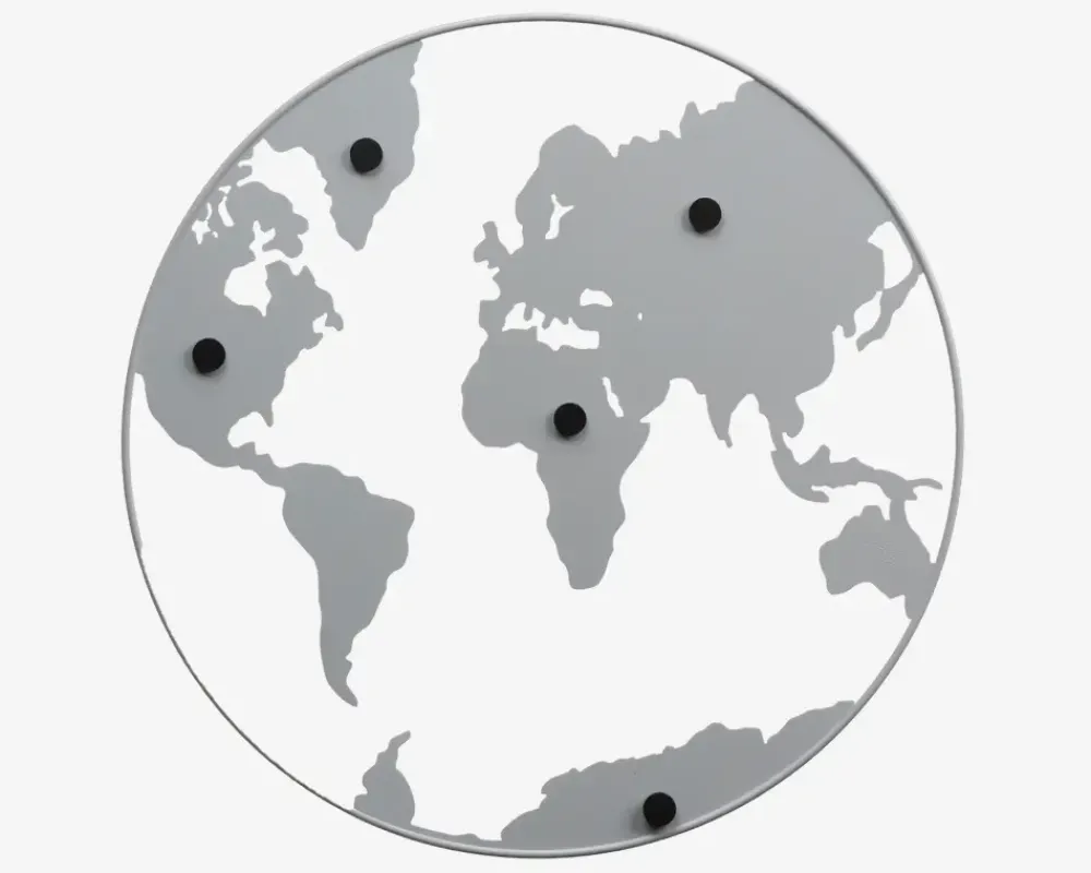 Sale Daells Bolighus Magnettavle verden jern Ø.50 cm Hvid