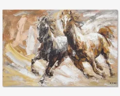 Discount Daells Bolighus Maleri 2 heste brun 120x80 cm