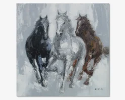 Sale Daells Bolighus Maleri 3 heste grå 100x100 cm