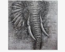 Best Daells Bolighus Maleri elefant grå 120x120 cm