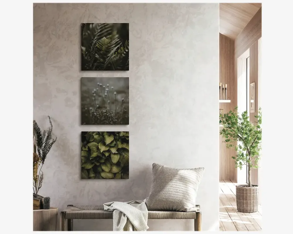 Clearance Daells Bolighus Metal Billede Grønne Planter 40 x 40 cm