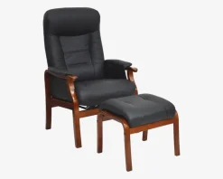 New Daells Bolighus Otium Stol Læder/Mahogni Sort