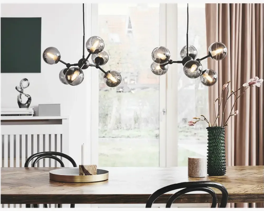 Online Daells Bolighus Pendel Atom Røgfarvet Ø.45 cm Sort, Grå, Røgfarvet