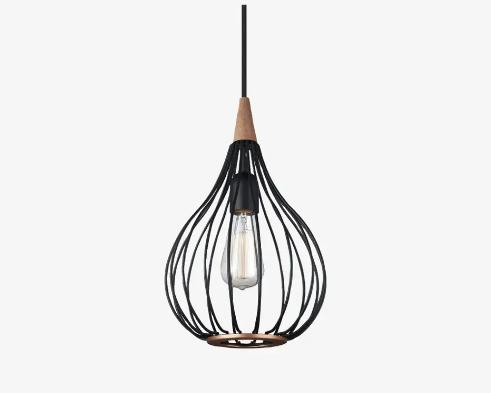 New Daells Bolighus Pendel Drops Sort Træ Ø.23 cm