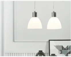 Discount Daells Bolighus Pendelsæt Ray Krom Ø.12 cm Krom, Hvid