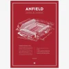 Clearance Daells Bolighus Plakat Anfield Liverpool 50x70 cm