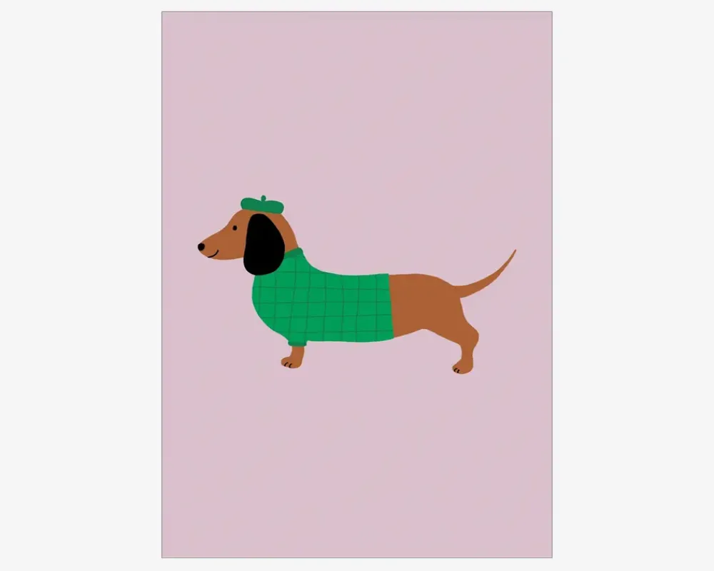 Clearance Daells Bolighus Plakat Dachshund A5