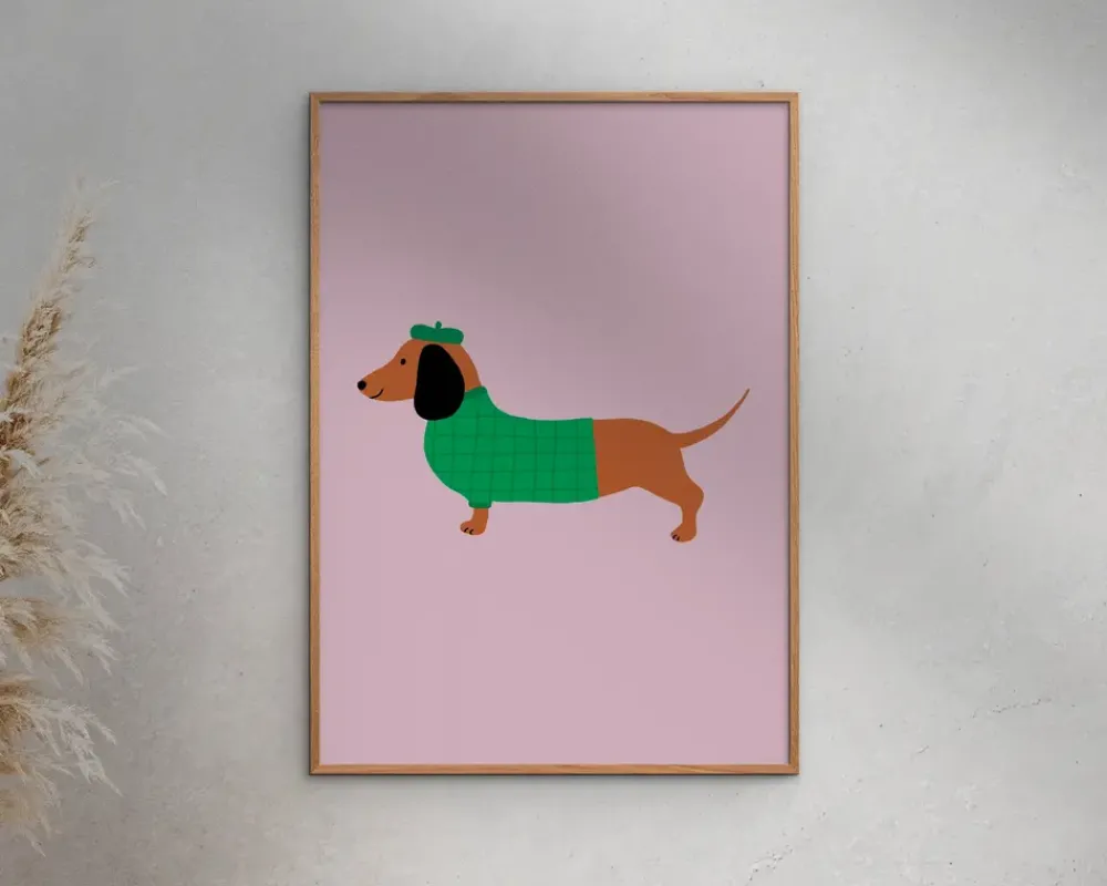 Clearance Daells Bolighus Plakat Dachshund A5