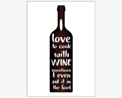 Online Daells Bolighus Plakat I Love To Cook With Wine