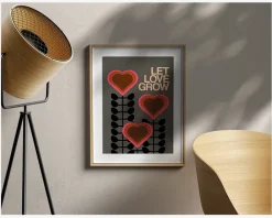 Discount Daells Bolighus Plakat Let Love Grow Gray