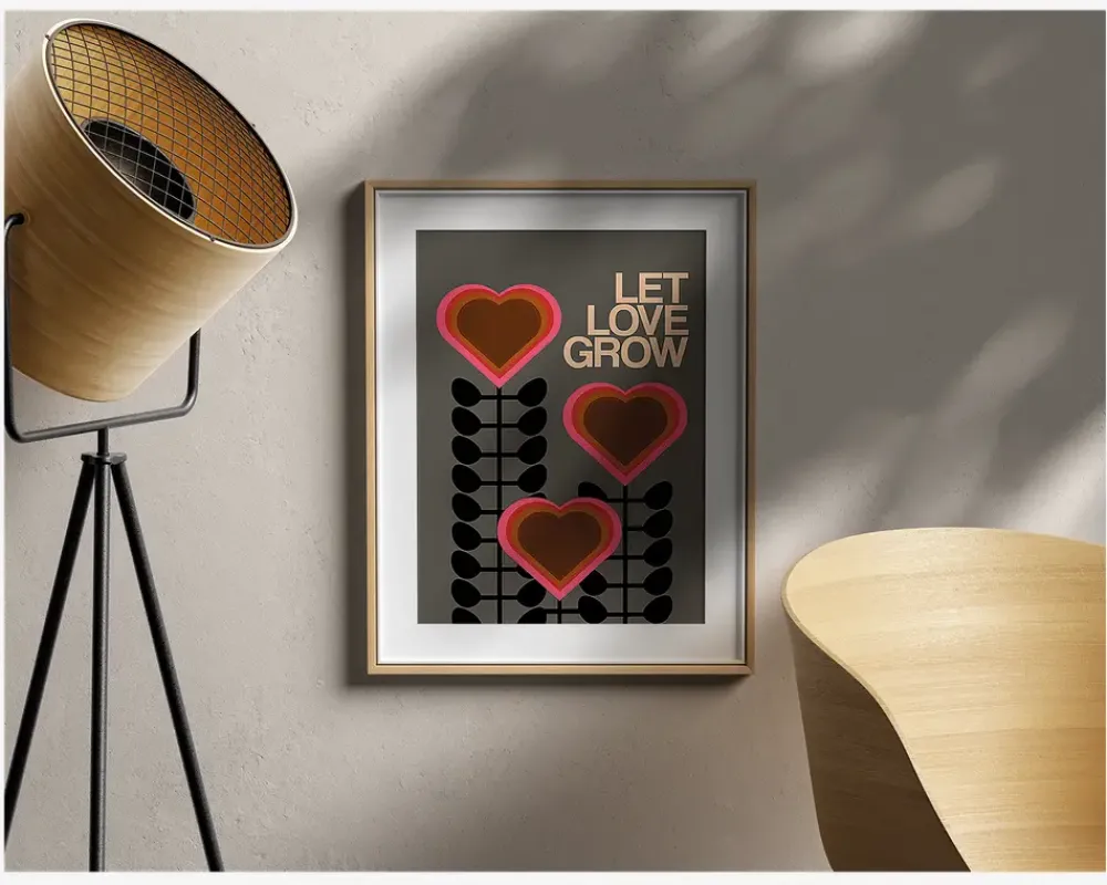 Discount Daells Bolighus Plakat Let Love Grow Gray