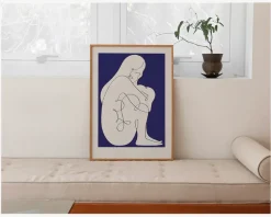New Daells Bolighus Plakat Sitting Woman Blue