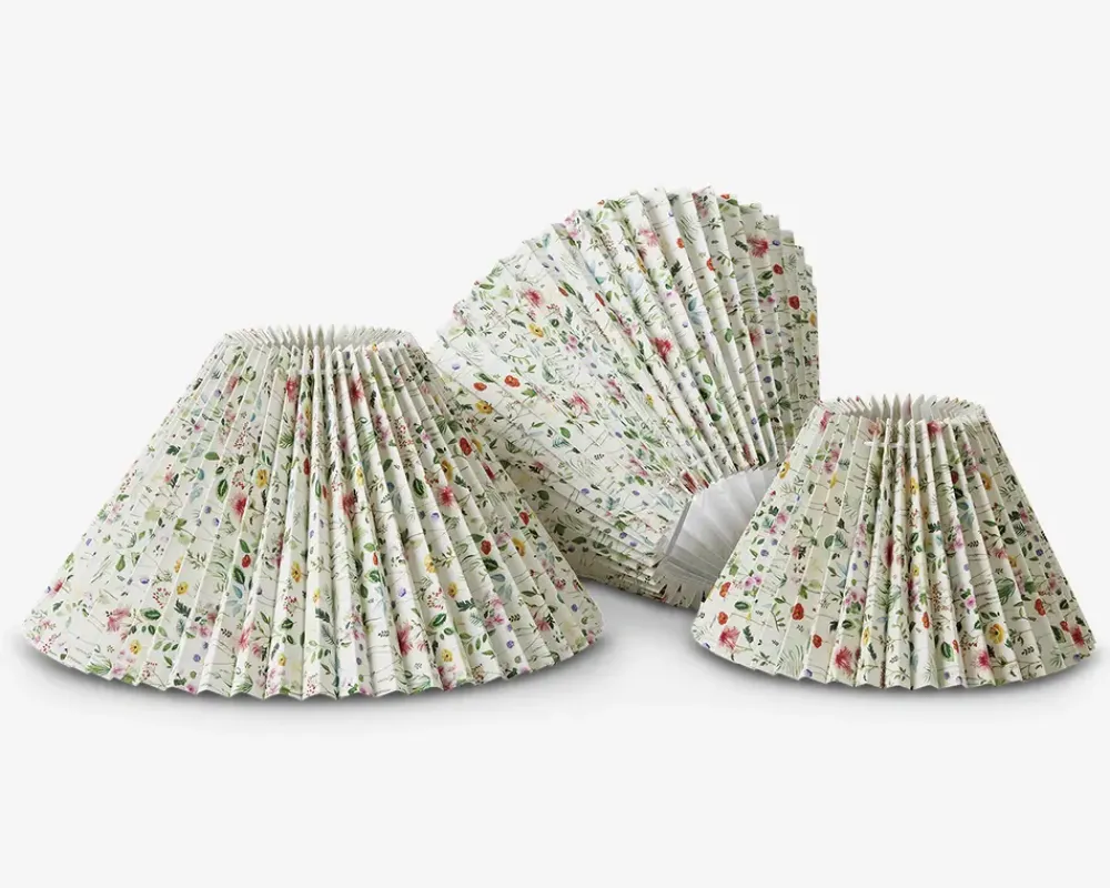 Clearance Daells Bolighus Plisséskærm Blomster 17 cm Grøn