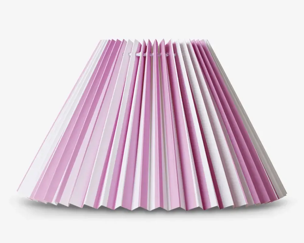 Daells Bolighus Plisséskærm Stribet Pink/Hvid 21 cm Lyserød, Hvid