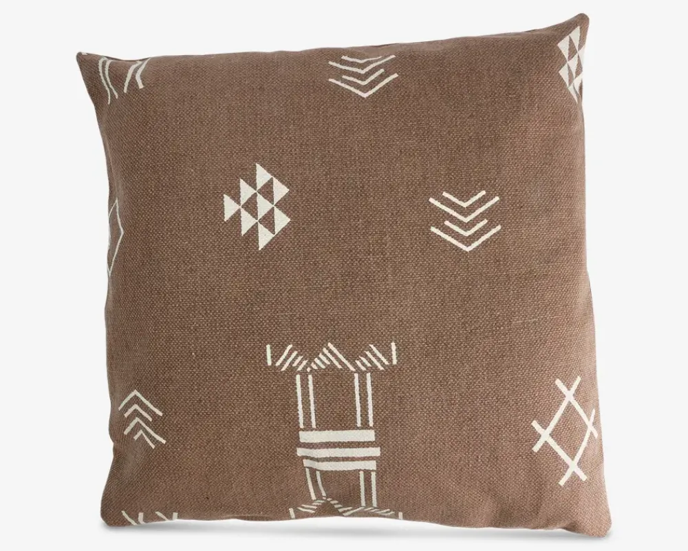 Outlet Daells Bolighus Pude broderi brun 55x55 cm