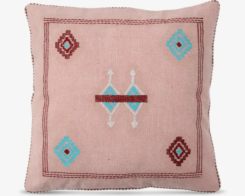 Online Daells Bolighus Pude lyserød broderi 45x45 cm