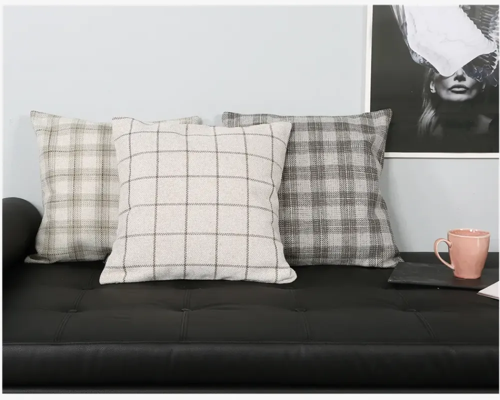 Discount Daells Bolighus Pude Ruth Off White/Grå 50x50 cm Hvid, Grå