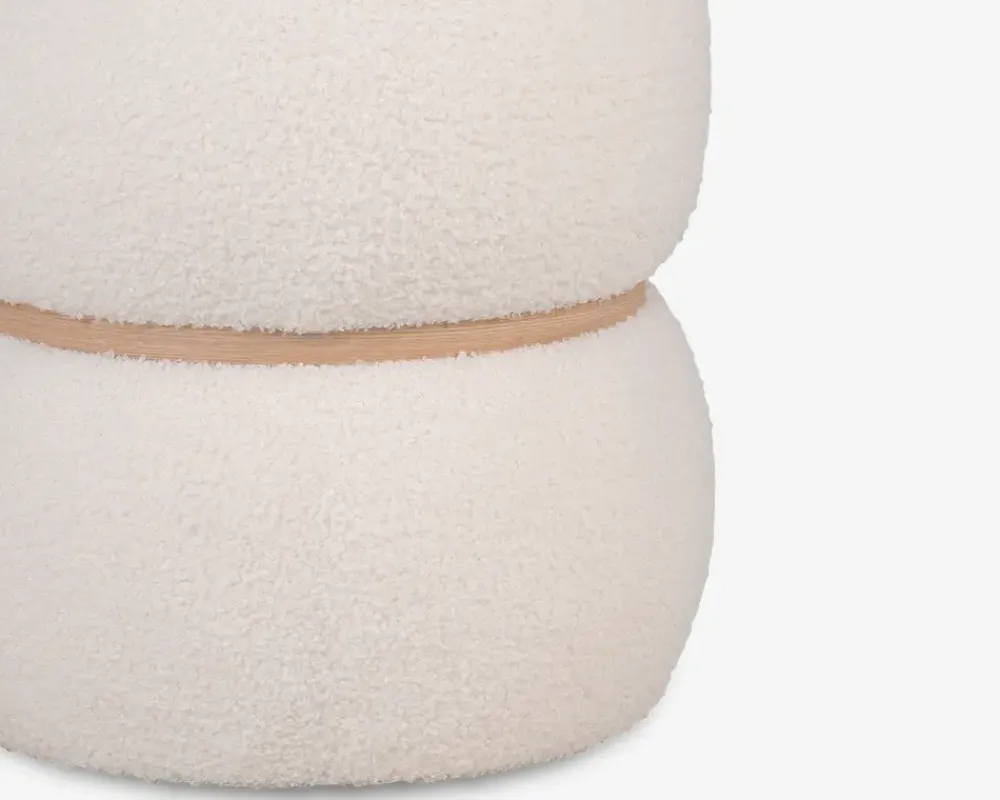 Online Daells Bolighus PUF HVID BOUCLE Ø-38CM. H-41CM