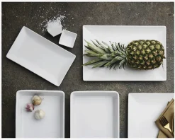 Outlet Daells Bolighus Quadro Tallerken Rektangulær 25x15 cm Hvid