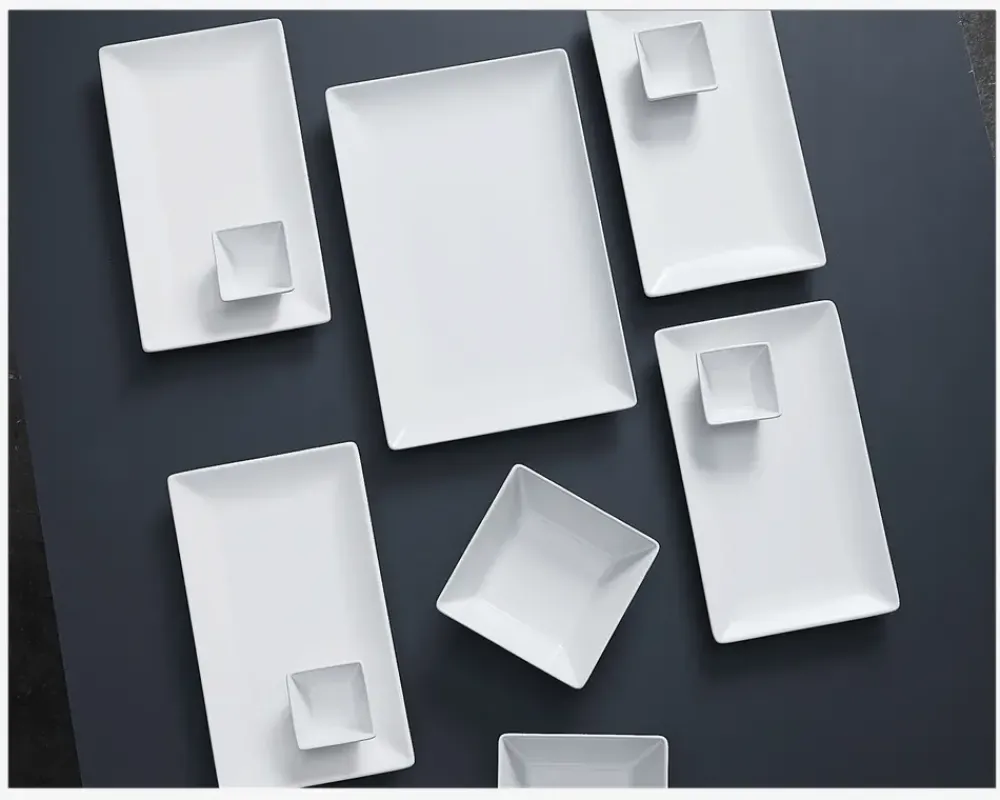 Outlet Daells Bolighus Quadro Tallerken Rektangulær 25x15 cm Hvid